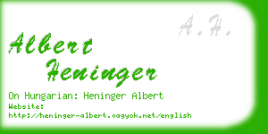 albert heninger business card